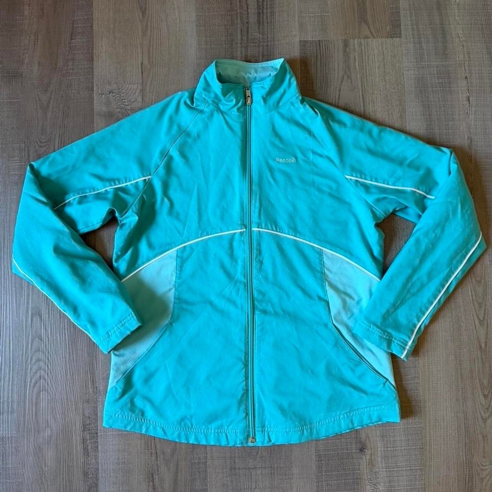 Y2K Reebok teal sporty zip up jacket